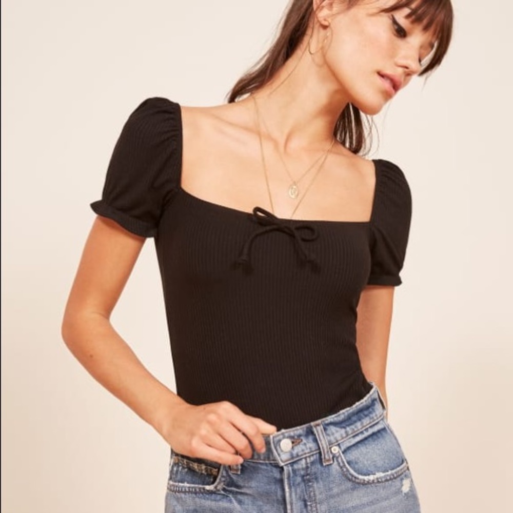 Reformation Lydia top in black